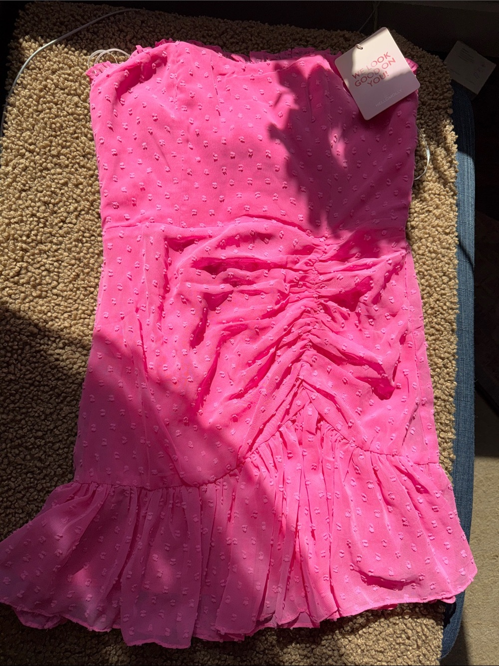 Women’s ' Pink Ruffle Dress by hello Molly brand new